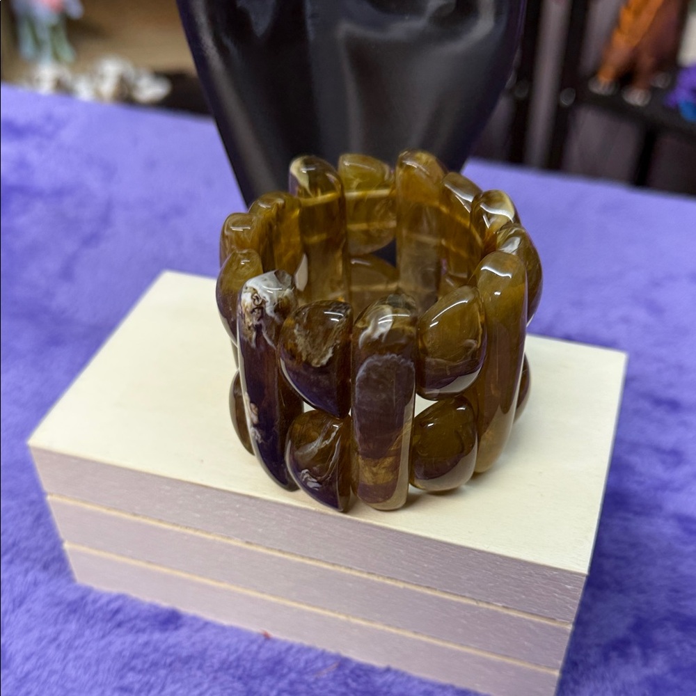 Chunky Brown Resin Bracelet